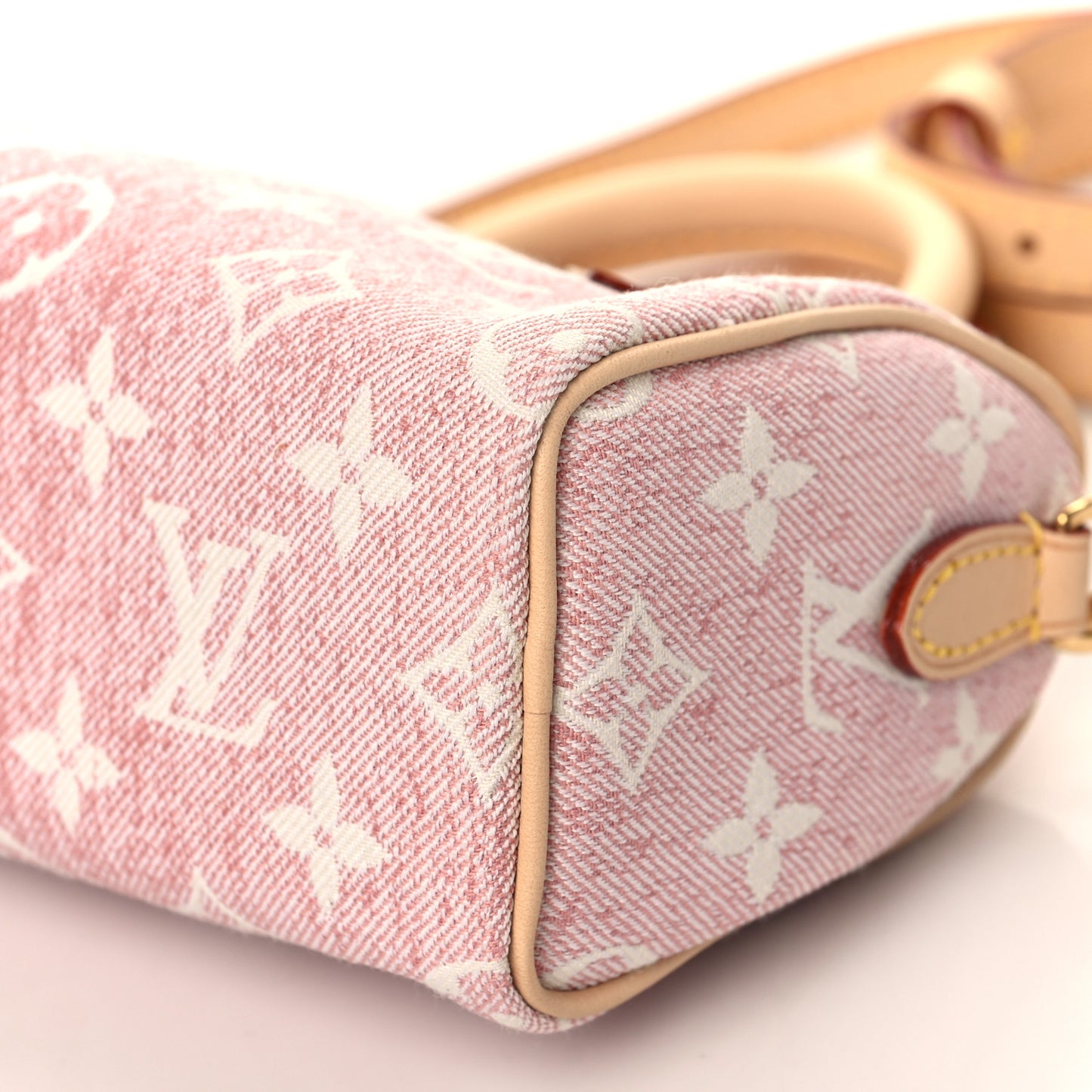 Monogram Jacquard Denim Nano Speedy Bandouliere Pink