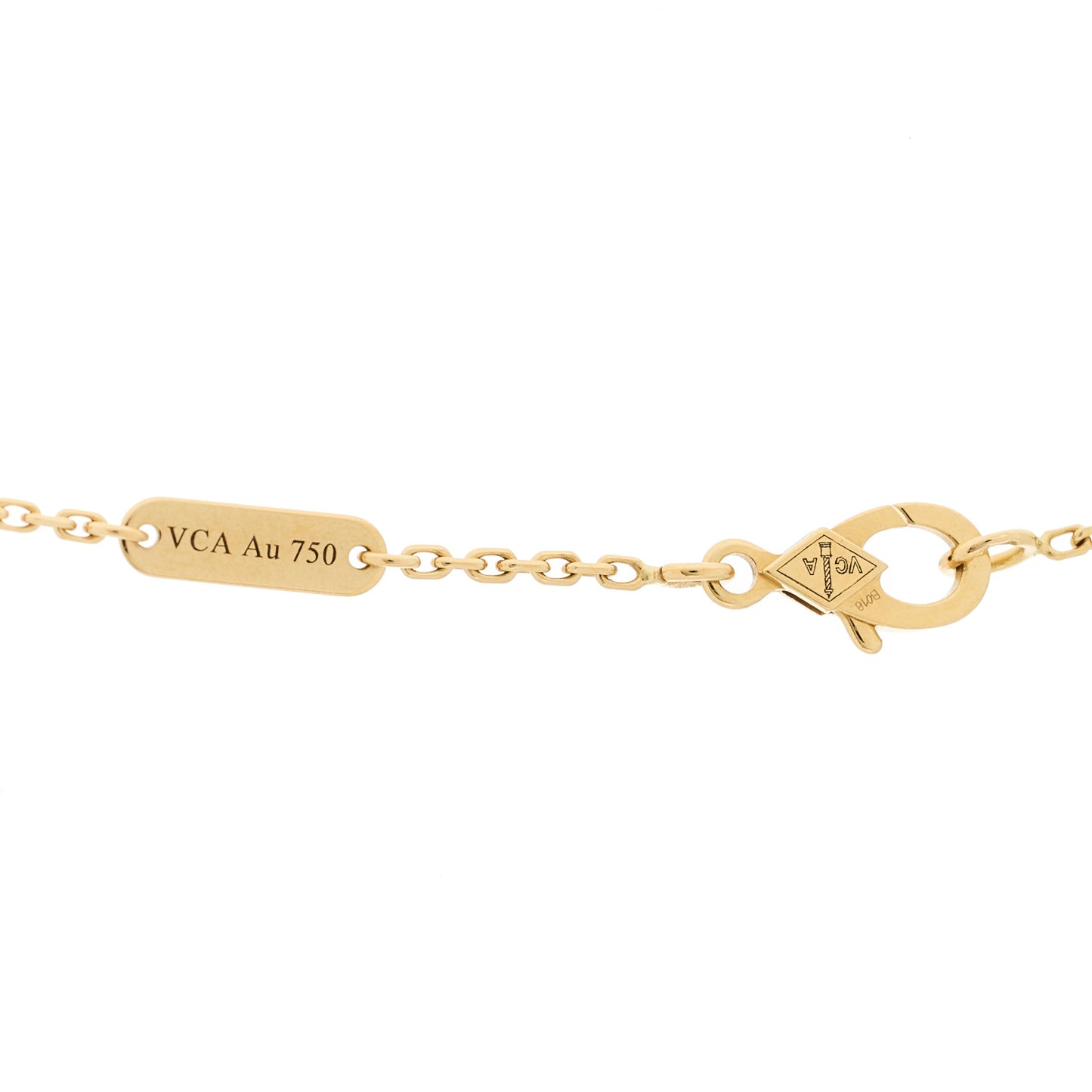 18K Yellow Gold Mother of Pearl Vintage Alhambra Pendant Necklace