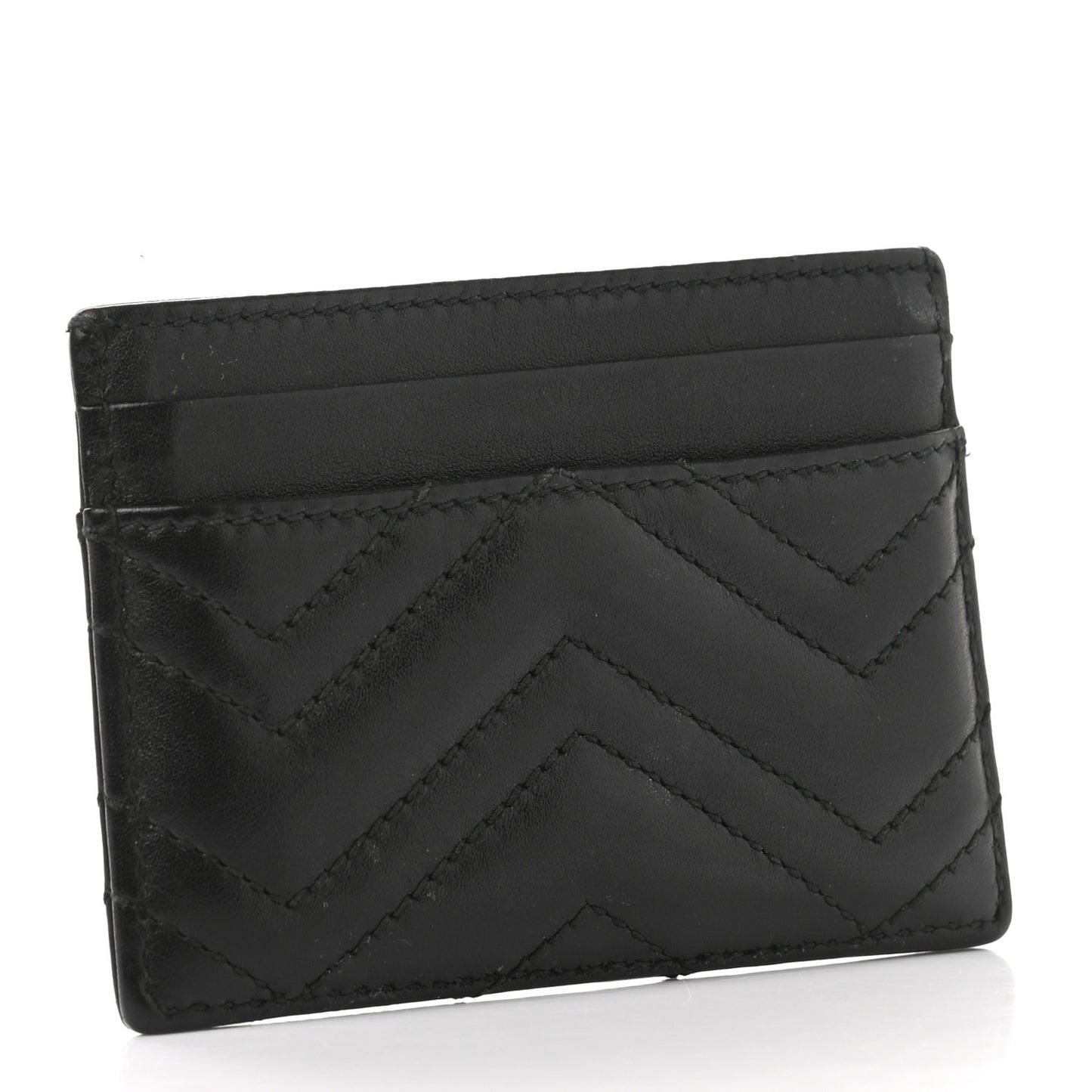 Calfskin Matelasse GG Marmont Card Holder Black