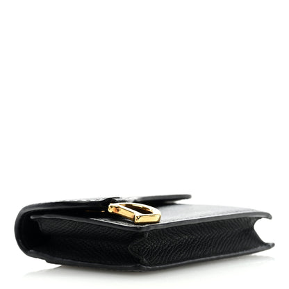 Christian Dior Grained Calfskin Saddle Card Holder Black 4 of 7