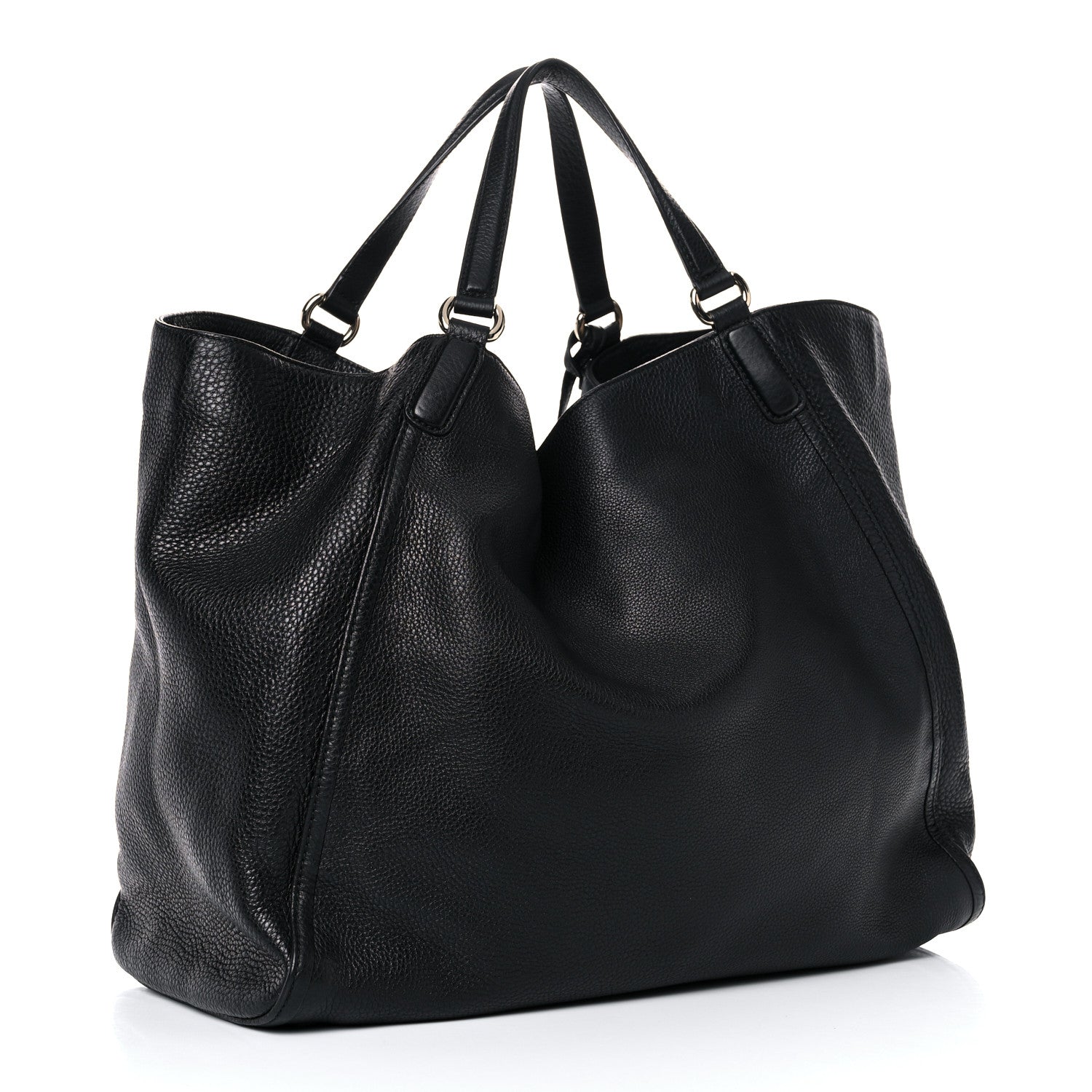 Gucci Pebbled Calfskin Large Soho Shoulder Bag Black 3 of 11