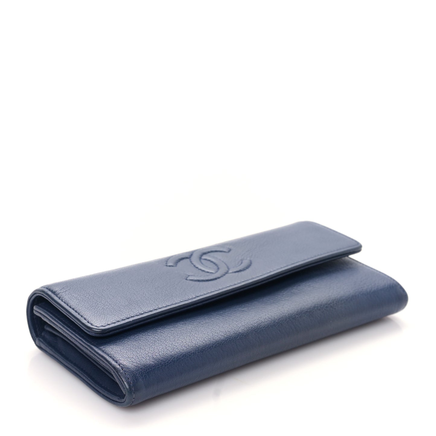 Lambskin Timeless CC Large Flap Wallet Navy