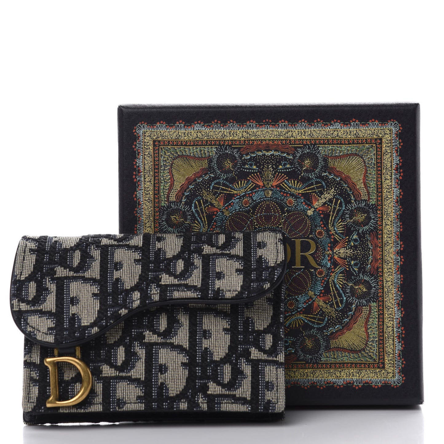 Oblique Saddle Card Holder Blue