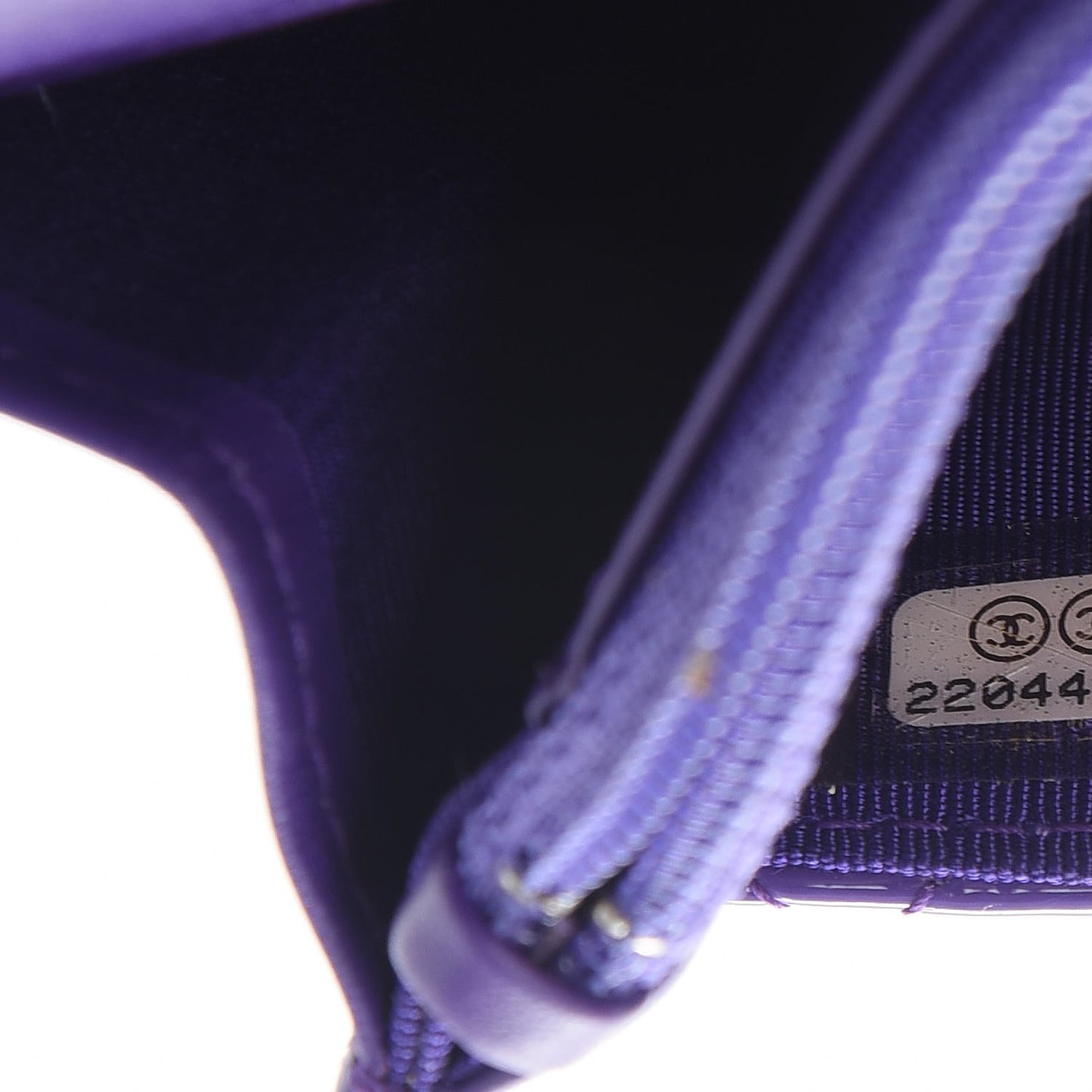 Patent Quilted Wallet On Chain WOC Purple