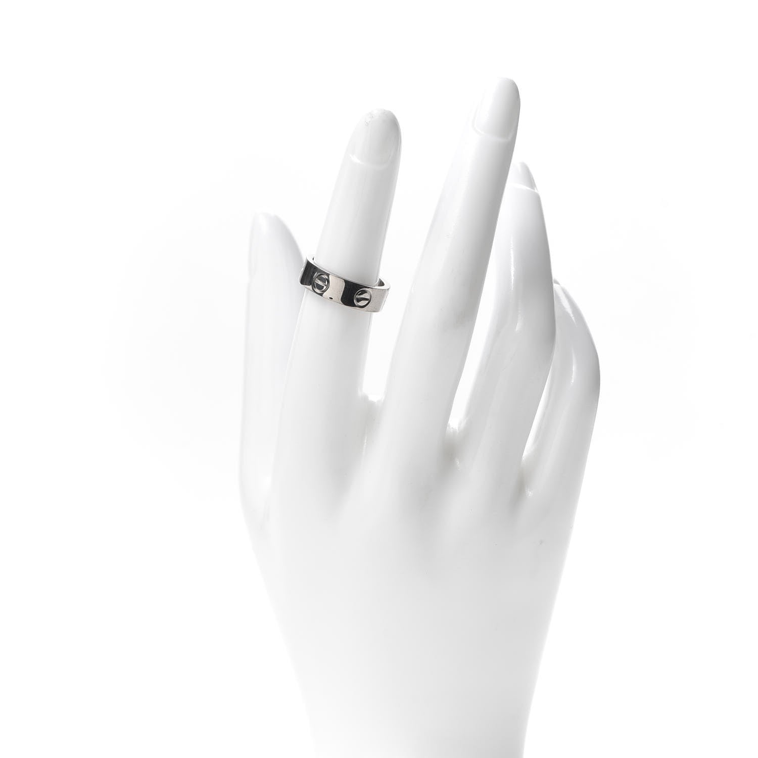 Cartier 18K White Gold 5.5mm LOVE Ring 51 5.75 2 of 4