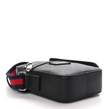 Gucci GG Supreme Monogram Appia Calfskin Web Small Camera Messenger Bag Black Grey 4 of 10