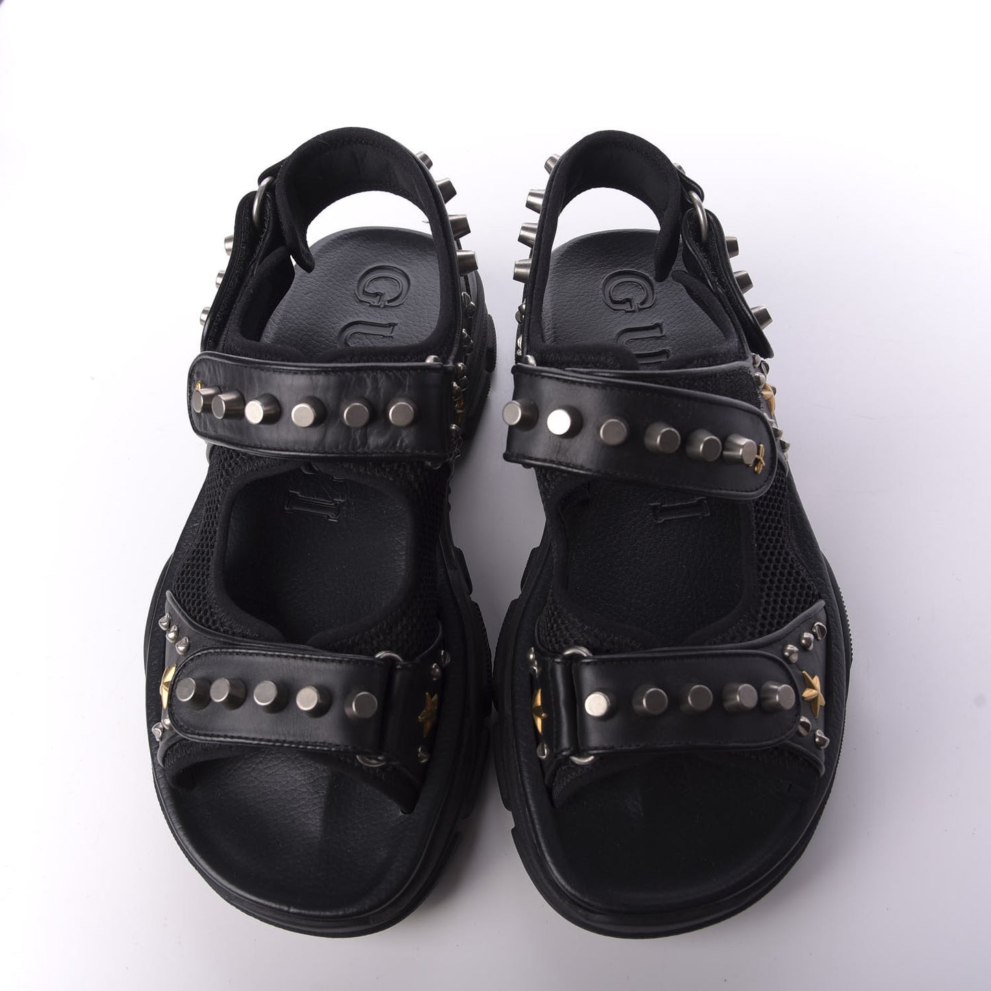Nappa Mesh Studded Mens Aguru Sandals 8 Black