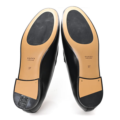 Gucci Betis Glamour Calfskin Womens Jordaan Loafers 37 Black 6 of 9