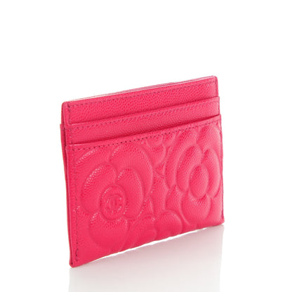 Chanel Caviar Camellia Embossed Card Holder Fuchsia 3 of 8