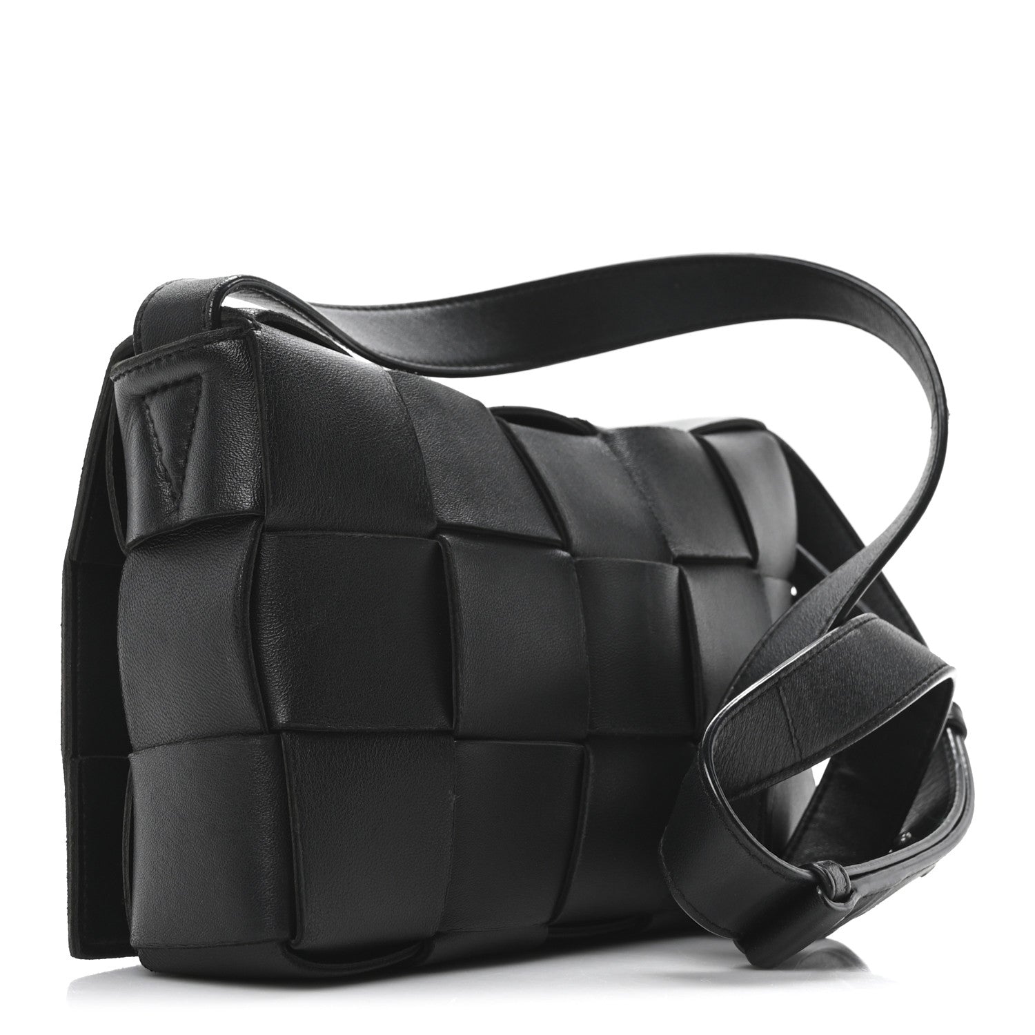 Bottega Veneta Lambskin Maxi Intrecciato Cassette Crossbody Bag Black 3 of 9