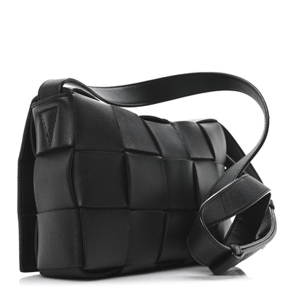 Bottega Veneta Lambskin Maxi Intrecciato Cassette Crossbody Bag Black 3 of 9