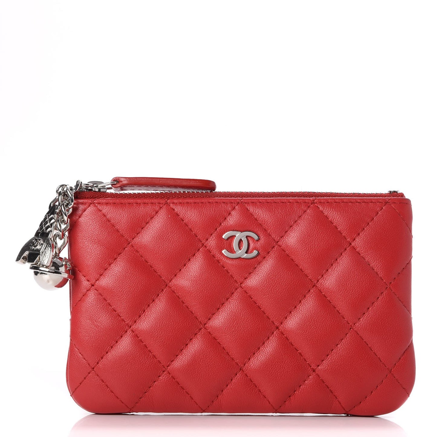 Lambskin Small Ground Control Cosmetic Case Dark Red