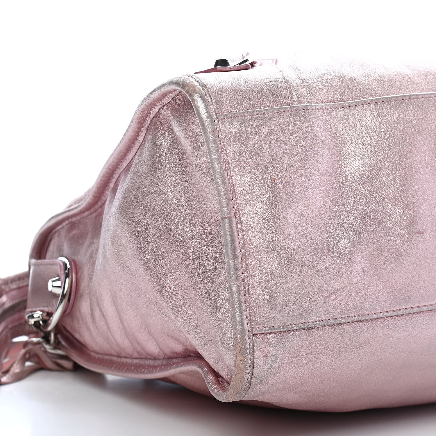 Balenciaga Metallic Agneau Classic Silver Hardware S City Sparkle Pale Rose 7 of 10