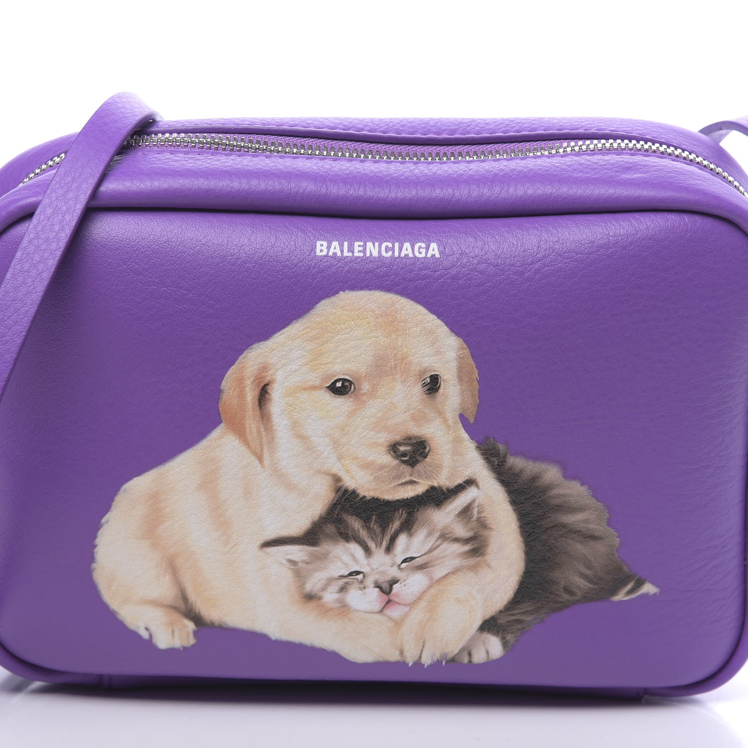Balenciaga Calfskin Puppy and Kitten Everyday S Camera Bag Purple 8 of 10