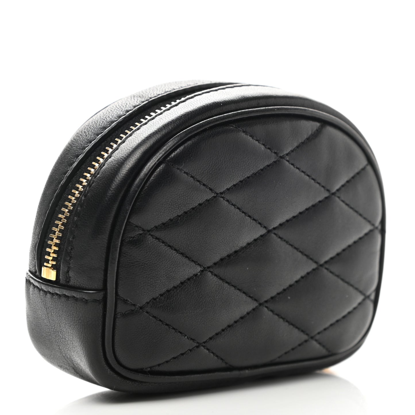 Lambskin Quilted Lolita Cosmetic Pouch Black