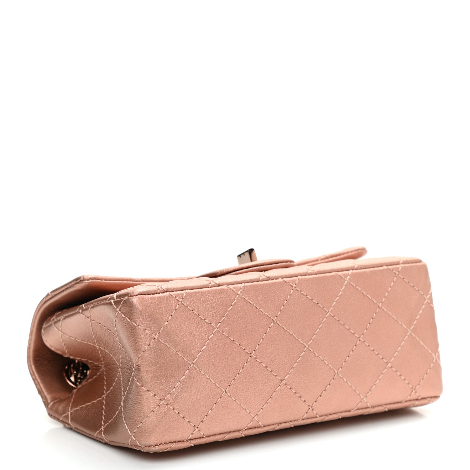 Chanel Metallic Grained Calfskin Quilted 2.55 Reissue Mini Flap Copper Pink 4 of 11