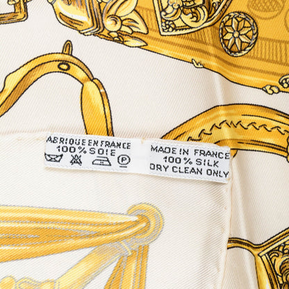 Hermes Silk Etriers Stirrups Pocket Square Scarf 5 of 5