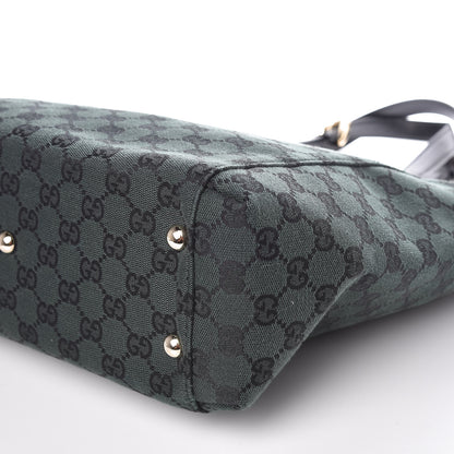 Gucci Monogram Crest Tote Green Black 6 of 9