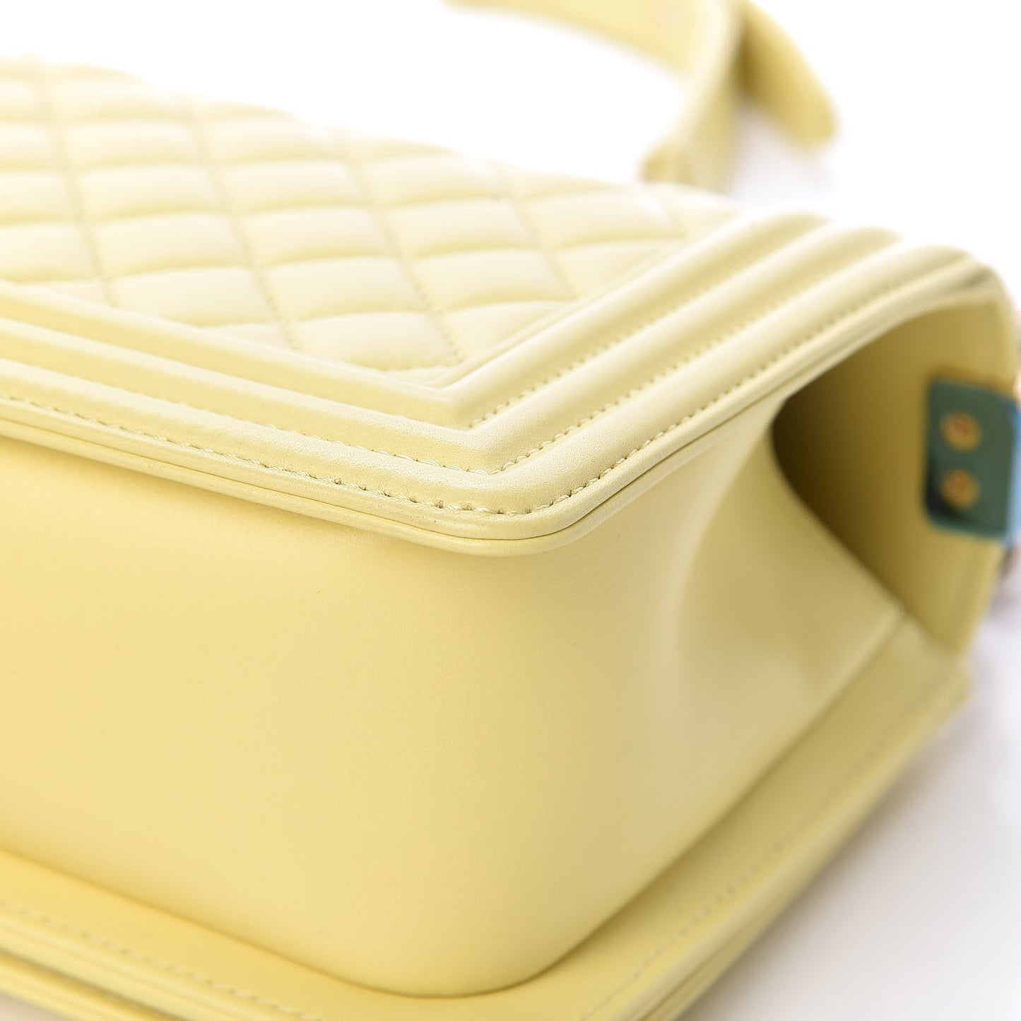 Lambskin Quilted Medium Boy Flap Yellow