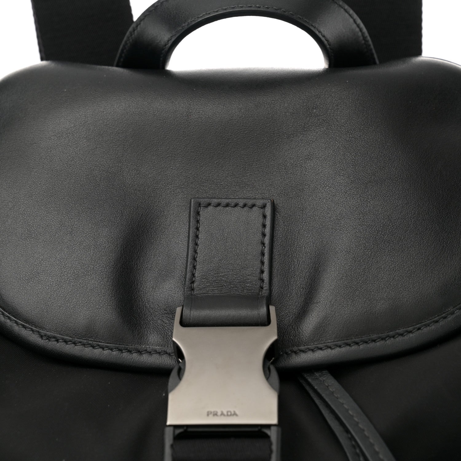 Prada Tessuto Nylon Soft Calfskin Pocket Backpack Black 8 of 11