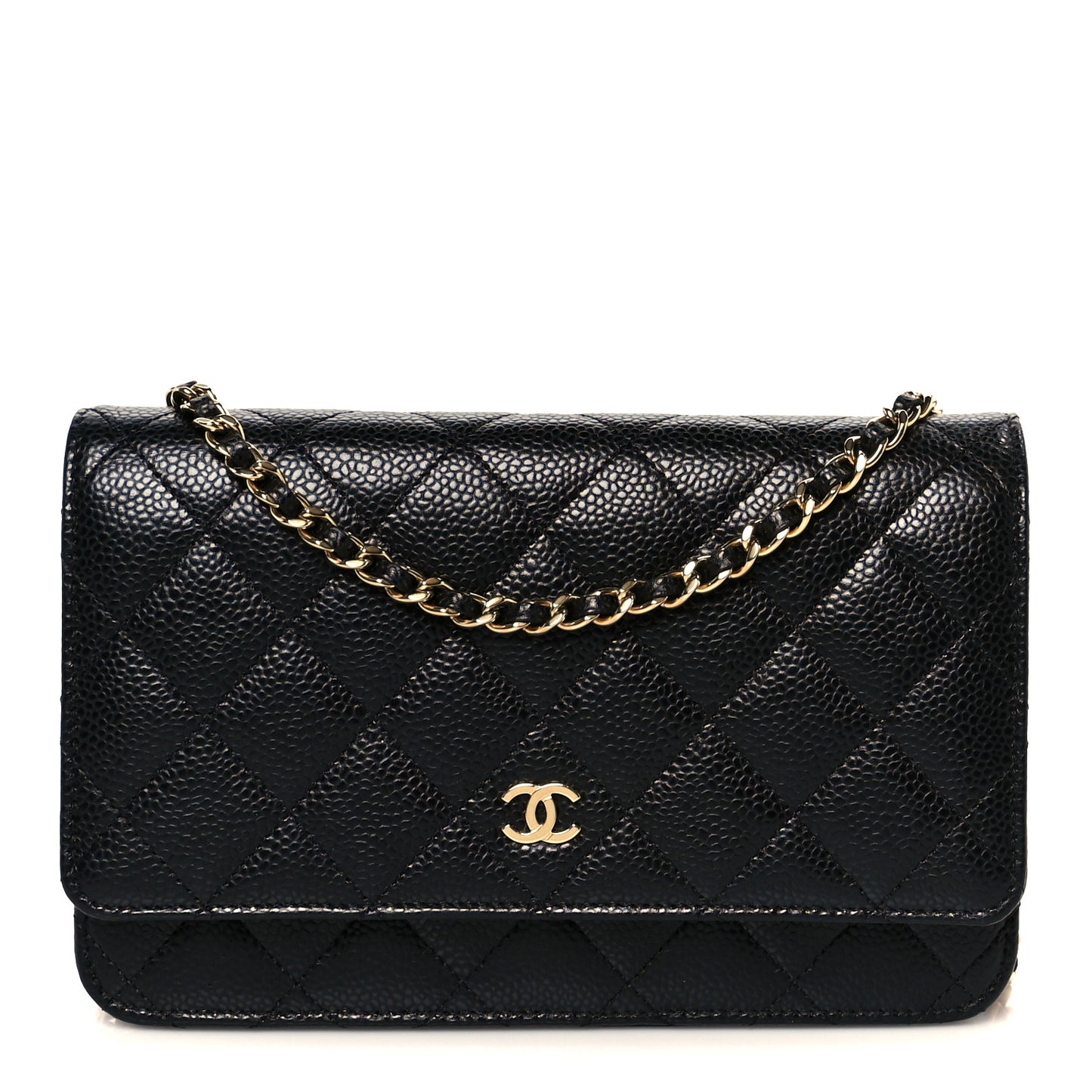 Caviar Quilted Wallet On Chain WOC Black