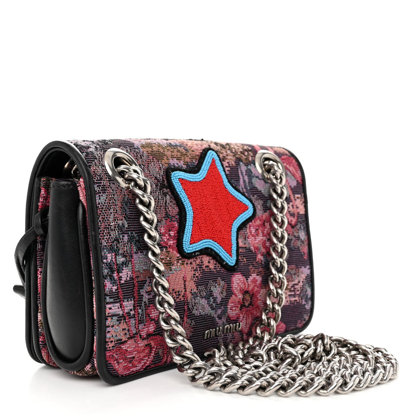 Beaded Jacquard Club Shoulder Bag Multicolor