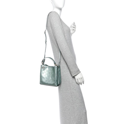 Gucci Patent GG Emblem Small Bucket Bag Light Blue 2 of 10