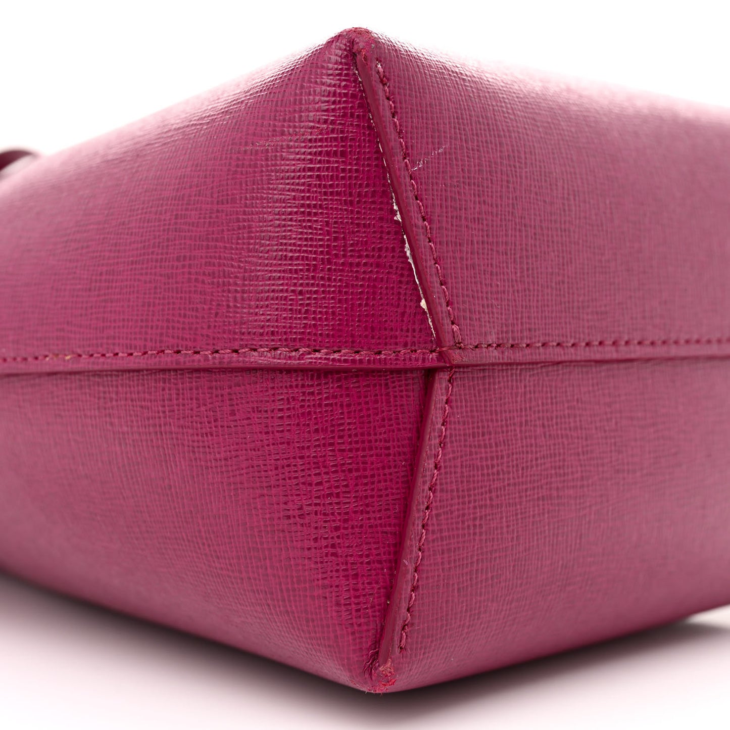 Saffiano Mini Mini Bucket Bag Dark Pink