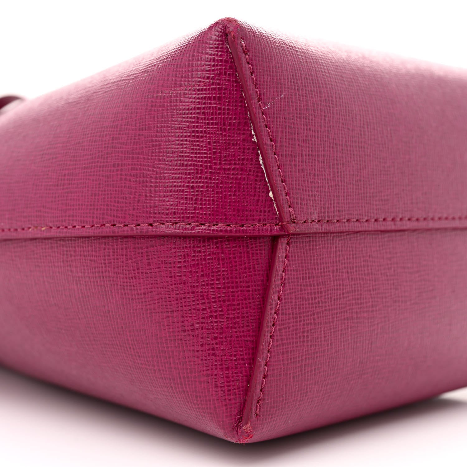 Mansur Gavriel Saffiano Mini Mini Bucket Bag Dark Pink 9 of 15