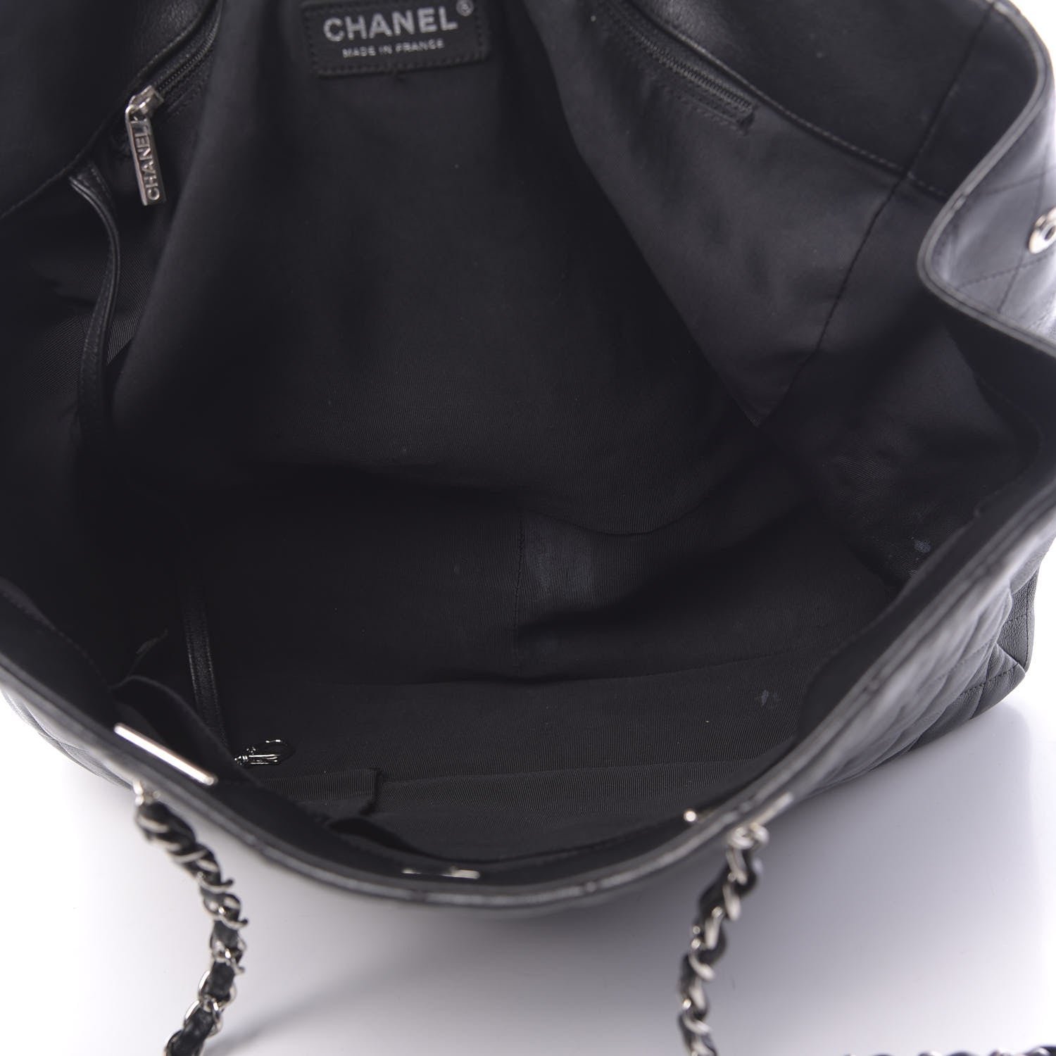Chanel Calfskin Quilted Large CC Shopping Tote Black 6 of 16