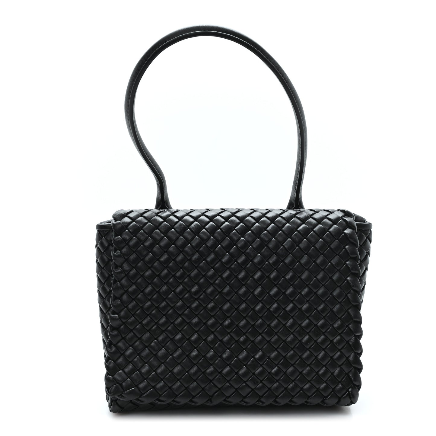 Nappa Intrecciato Patti Top Handle Bag Black