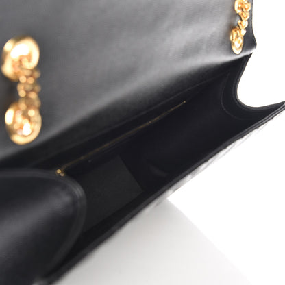 Saint Laurent Grain De Poudre Matelasse Chevron Large Monogram Satchel Black 6 of 7
