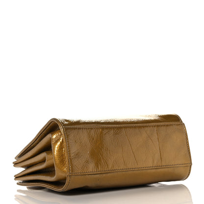 Chanel Metallic Patent Mademoiselle Lock Convertible Wrist Clutch Bag Gold 5 of 10