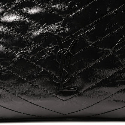 Saint Laurent Crinkled Calfskin Matelasse Monogram Medium Niki Shopper Tote Black 9 of 14