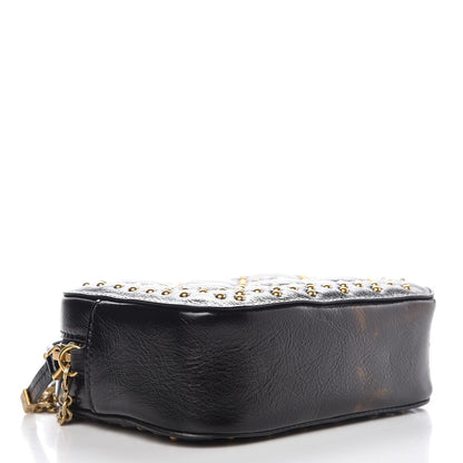 Christian Dior Crinkled Calfskin Studded Cannage Camera Case Black 4 of 10