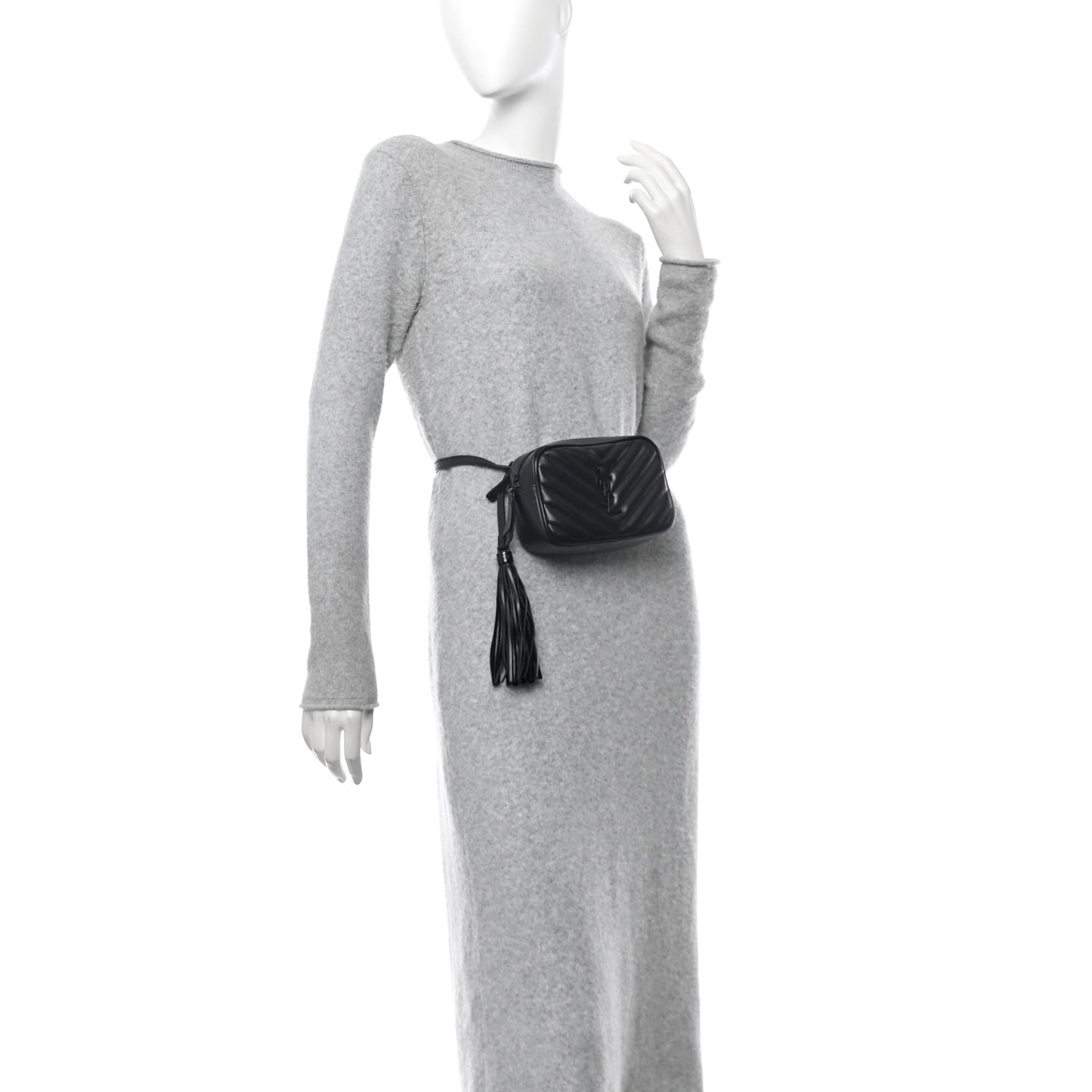 Calfskin Matelasse Monogram Lou Belt Bag Black
