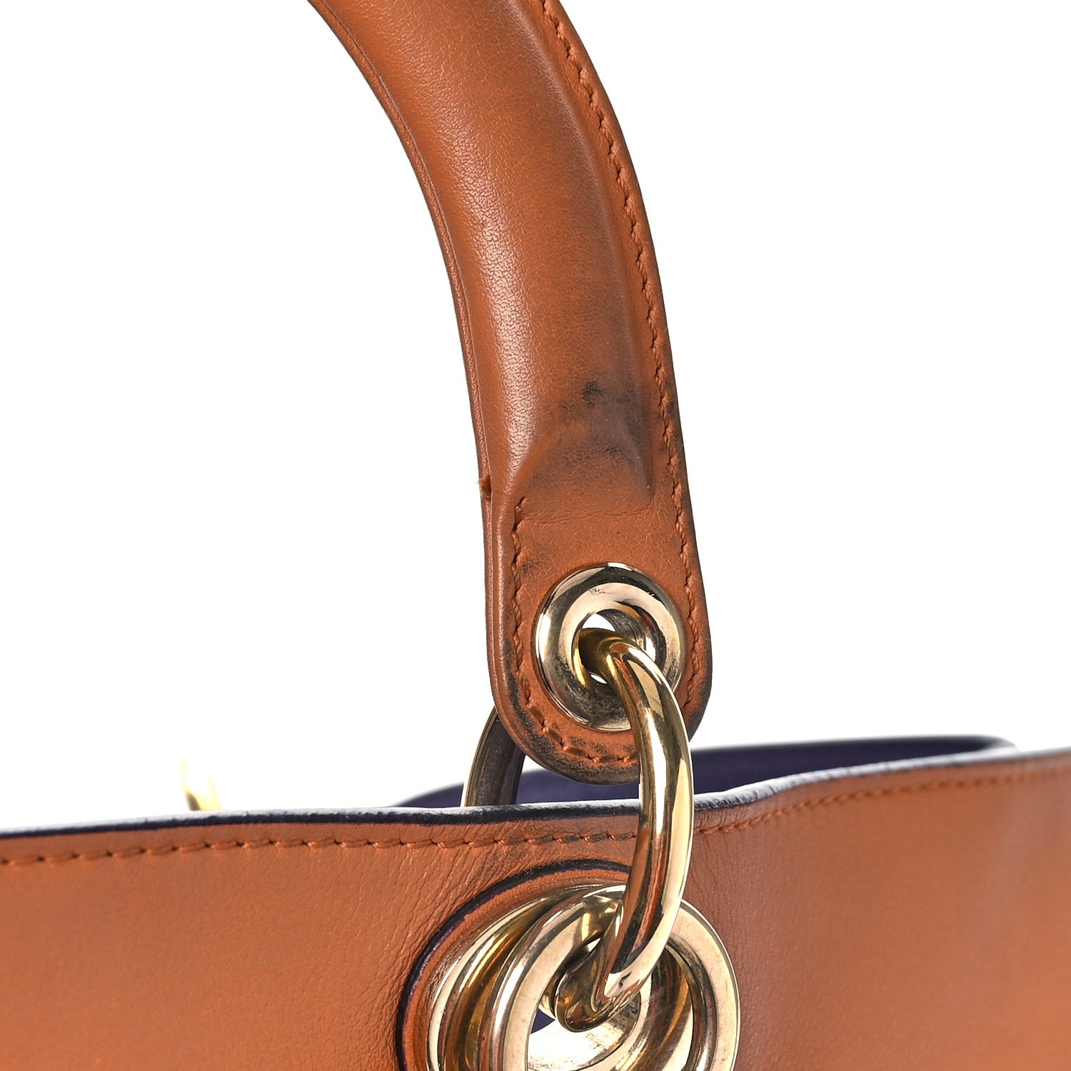 Christian Dior Smooth Calfskin Large Diorissimo Tote Brown Purple 11 of 14