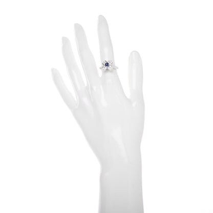 Van Cleef & Arpels 18K White Gold Diamond Sapphire Trefle Ring 51 5.75 2 of 6
