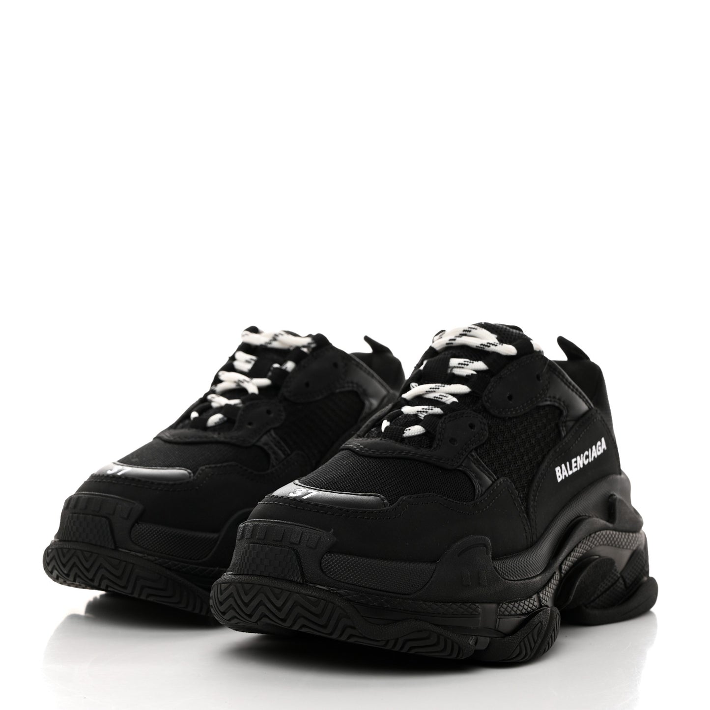 Fabric Mesh Womens Triple S Sneakers 37 Black