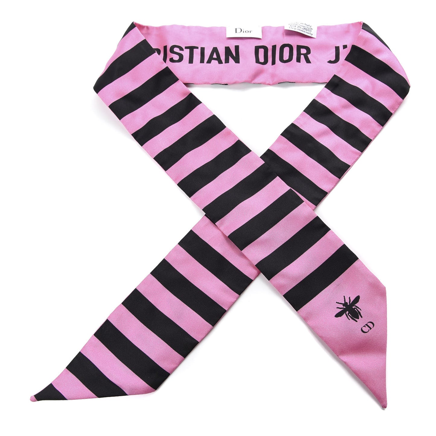 Silk Striped Mitzah Scarf Pink Black