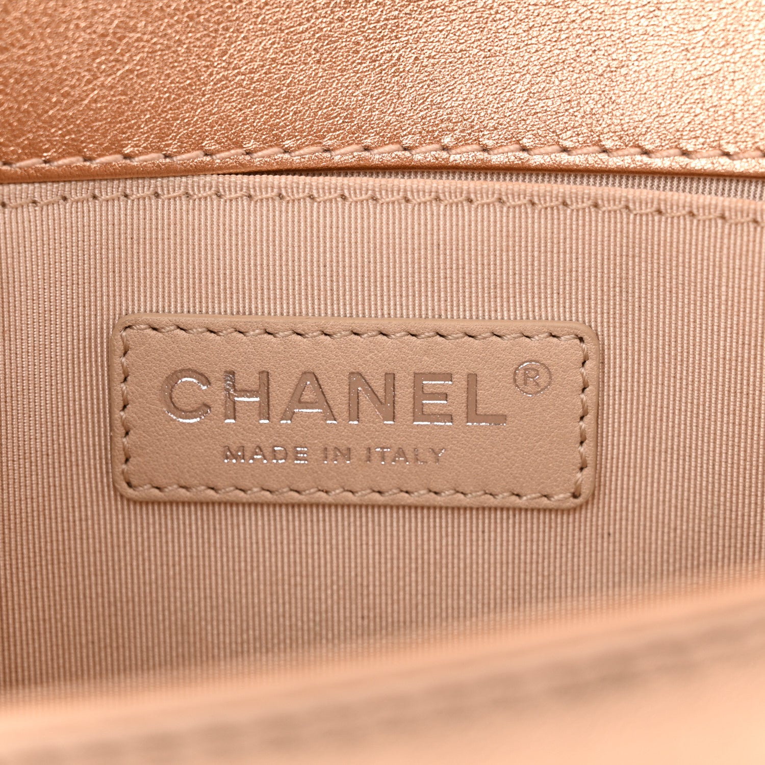 Chanel Metallic Calfskin Perforated Small Boy Flap Gold 6 of 12