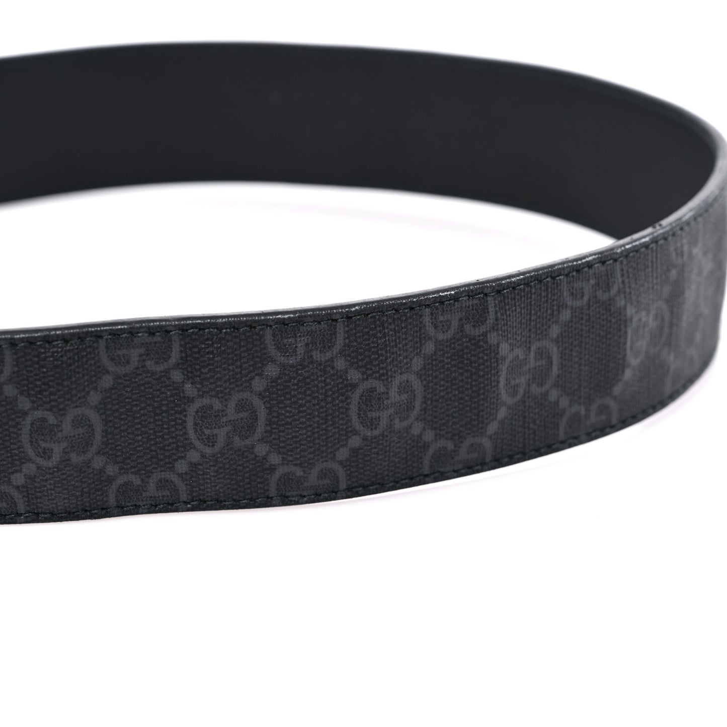 GG Supreme Monogram Selleria Calfskin Interlocking G 40mm Belt 100 40 Black Grey