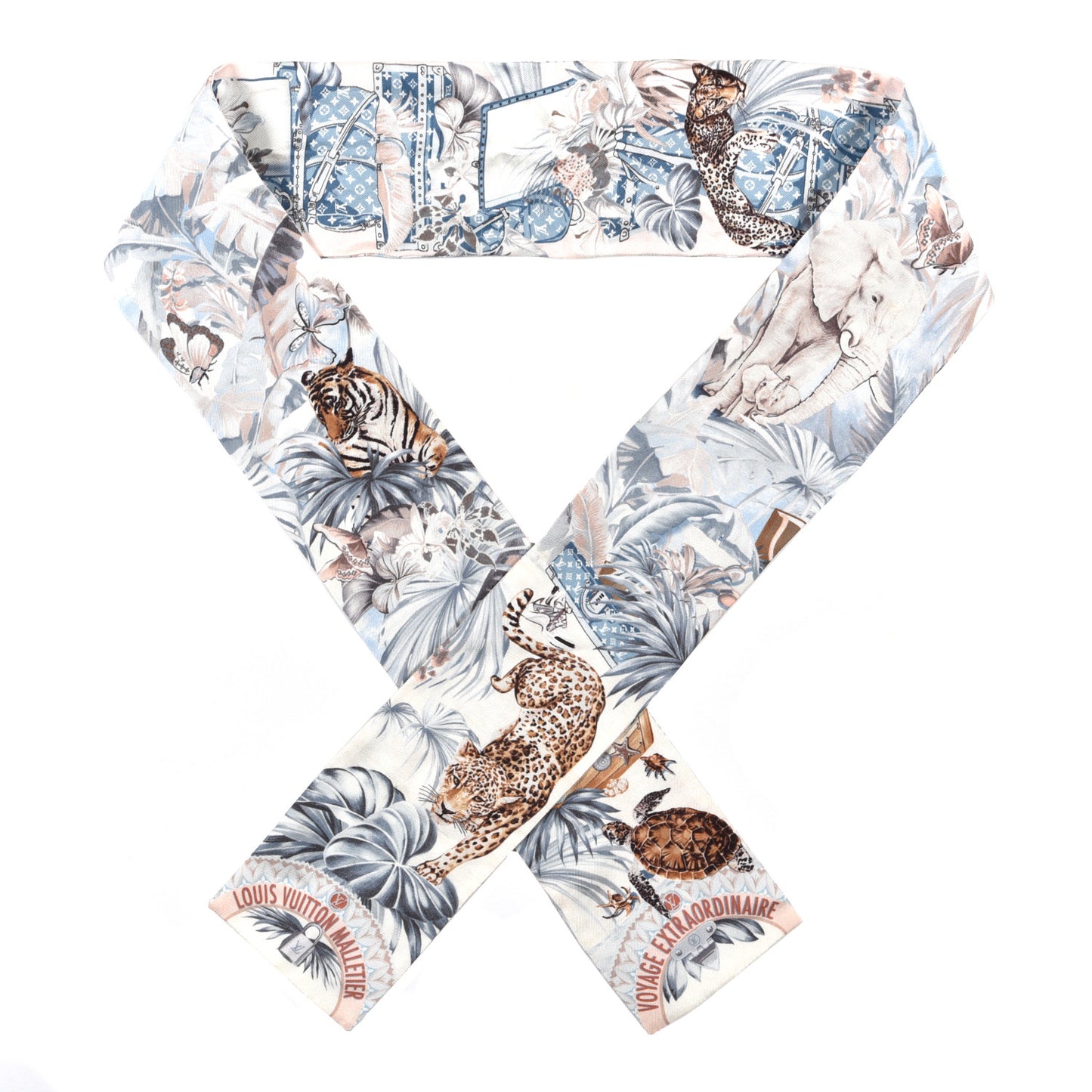 Silk Voyage Extraordinaire Bandeau Blue Grey