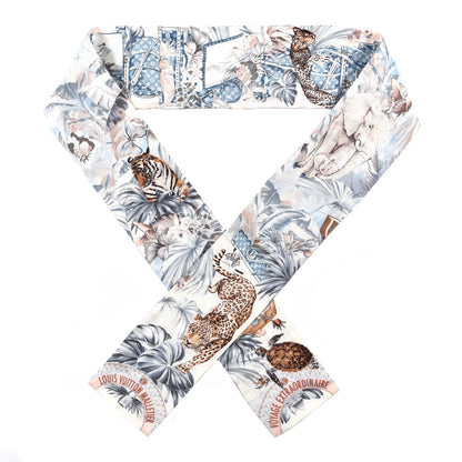 Louis Vuitton Silk Voyage Extraordinaire Bandeau Blue Grey 1 of 3