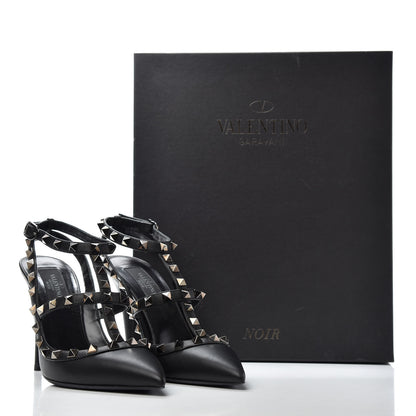 Valentino Garavani Nappa Rockstud Ankle Strap Pumps 36.5 Black 10 of 10