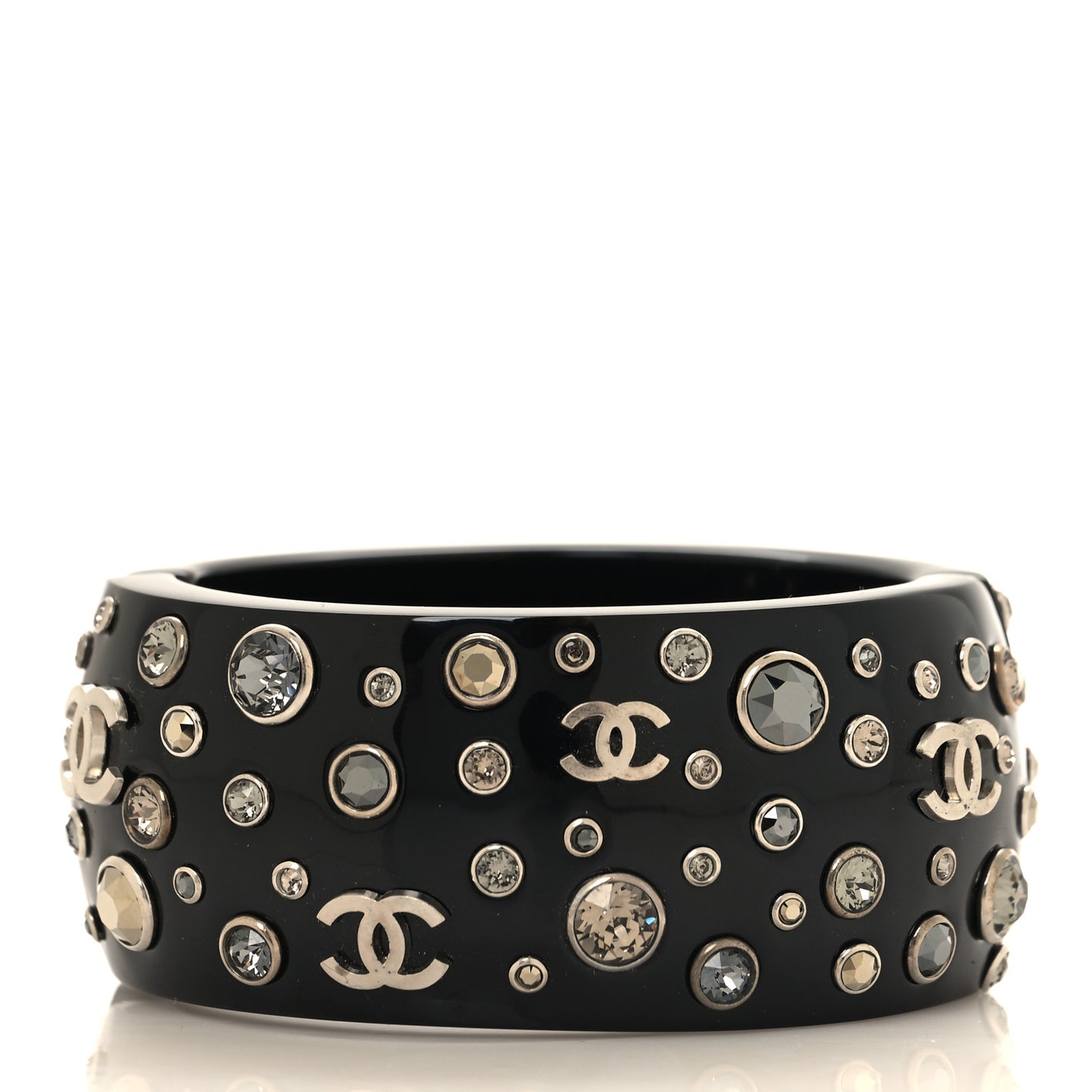 Resin Crystal CC Cuff Bracelet Ruthenium Black