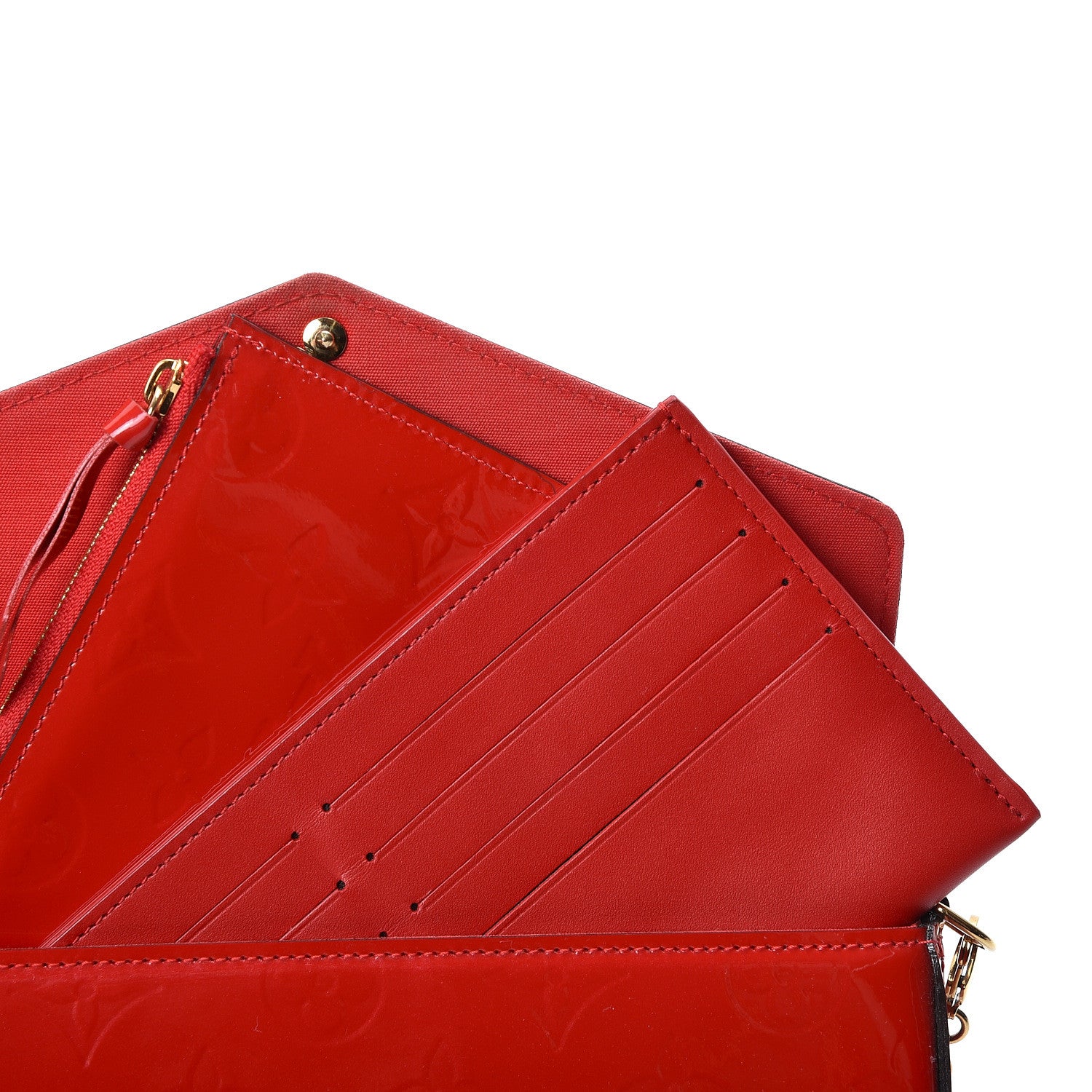 Louis Vuitton Vernis Felicie Pochette Chain Wallet Cherry 10 of 11