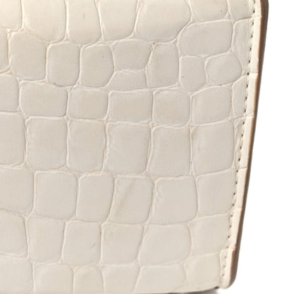 Stella McCartney Crocodile Embossed Structured Shoulder Bag White 13 of 14