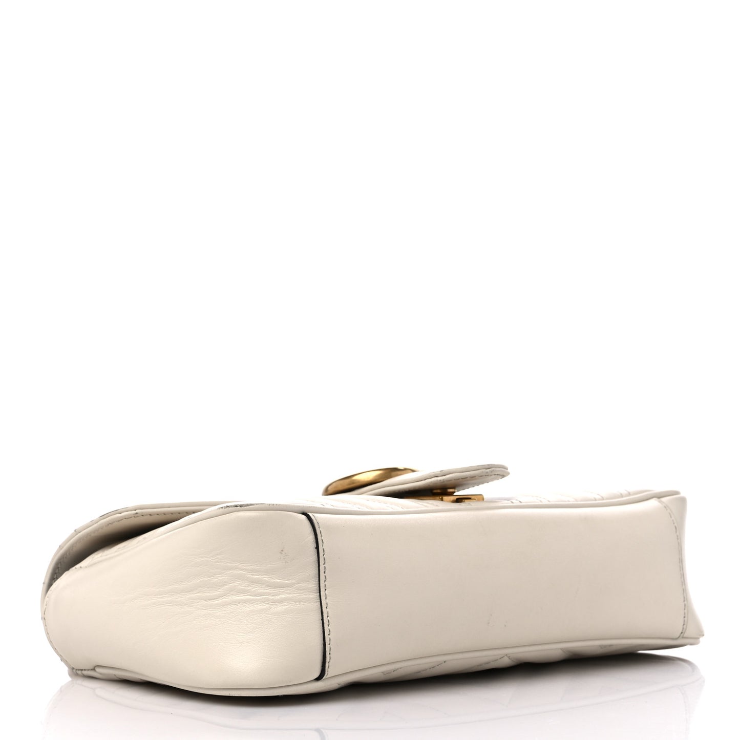 Calfskin Matelasse Small GG Marmont Shoulder Bag White