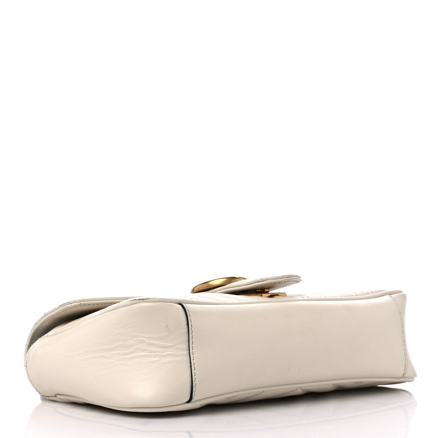 Gucci Calfskin Matelasse Small GG Marmont Shoulder Bag White 4 of 17